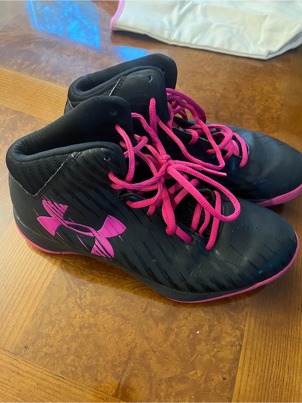 Under Armour Women’s Black & Pink High-Top Basketball Shoes